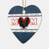Kat mam Kat Love Double Sided Heart Keramisch Ornament (Links)