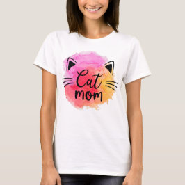 Kat mam kleurige kattenkop t-shirt
