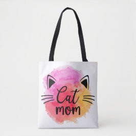 Kat mam kleurrijke kat canvas tas