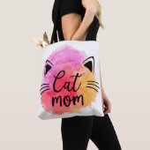 Kat mam kleurrijke kat canvas tas (Dichtbij)