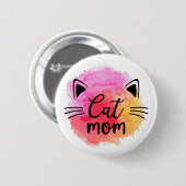Kat mam, kleurrijke kat ronde button 5,7 cm (Voorkant /achterkant)