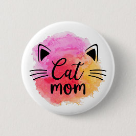 Kat mam, kleurrijke kat ronde button 5,7 cm