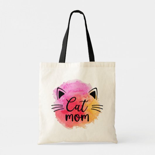Kat mam, kleurrijke kat tote bag (Achterkant)