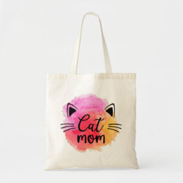Kat mam, kleurrijke kat tote bag