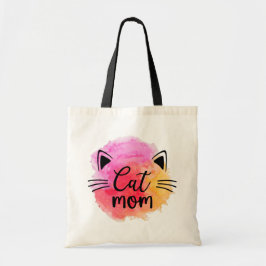 Kat mam, kleurrijke kat tote bag