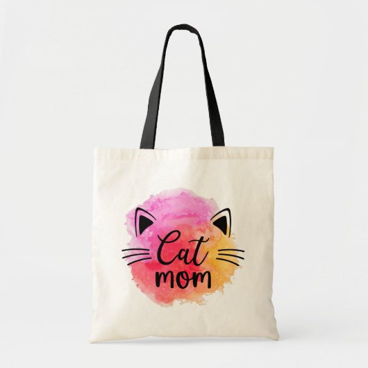 Kat mam, kleurrijke kat tote bag (Voorkant)