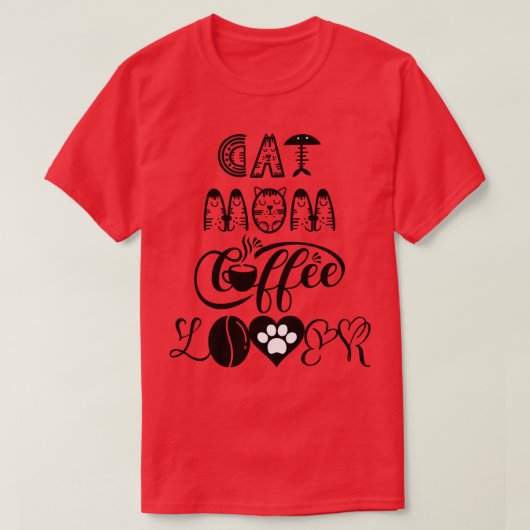 Kat mam koffieminnen Kat Design 15 T-shirt (Design voorkant)