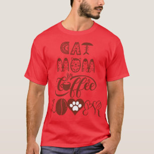 Kat mam koffieover Cat Design 9 T-shirt