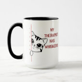 Kat Mam Mijn therapeut heeft snorharen Mok (Links)