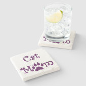 Kat mam, Paars, Onderzetters, Moederdag Stenen Onderzetter (Zijkant)