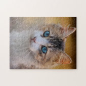 Kat mam Papa Kat Lover Aangepaste foto Aangepast Legpuzzel (Horizontaal)