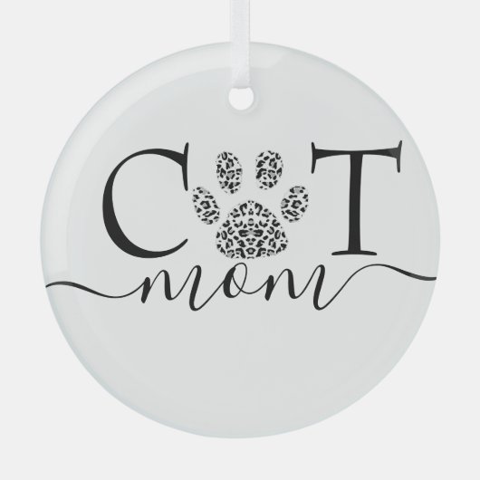 Kat mam pawprint glas ornament (Voorkant)