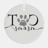 Kat mam pawprint glas ornament (Achterkant)