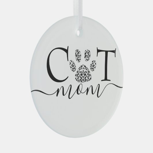 Kat mam pawprint glas ornament (Voorkant Rechts)