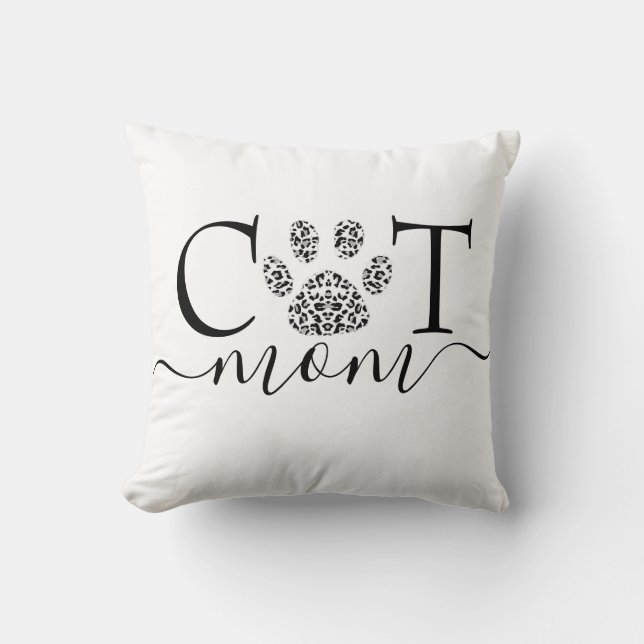 Kat mam pawprint kussen (Voorkant)