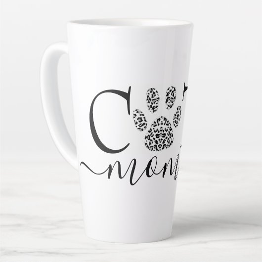 Kat mam pawprint latte mok (Linkerhoek)