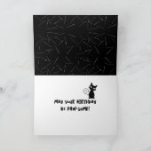 Kat mam Pawprint met Cat Hair Birthday Kaart (Binnen)