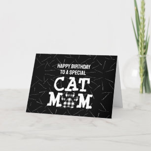 Kat mam Pawprint met Cat Hair Birthday Kaart