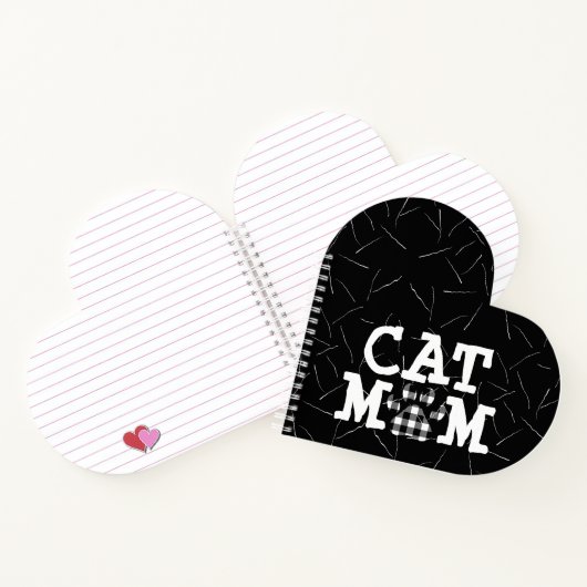 Kat mam Pawprint met Cat Hair Notitieboek (Binnen)