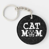 Kat mam Pawprint met Cat Hair Sleutelhanger (Voorkant)