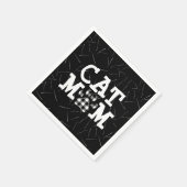 Kat mam Pawprint met kattestoelen Servet (Hoek)