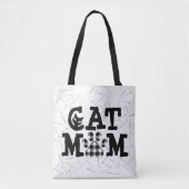Kat mam Pawprint met kattestoelen Tote Bag (Voorkant)