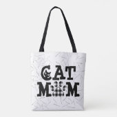 Kat mam Pawprint met kattestoelen Tote Bag (Achterkant)