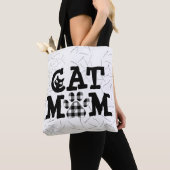 Kat mam Pawprint met kattestoelen Tote Bag (Dichtbij)