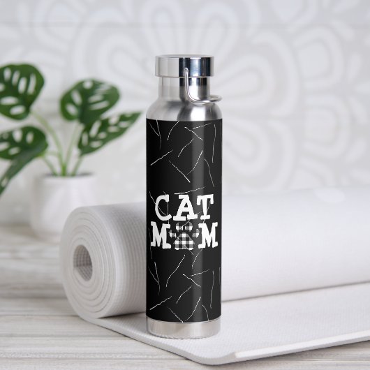 Kat mam Pawprint met kattestoelen Waterfles (Yoga)