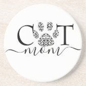 Kat mam pawprint zandsteen onderzetter (Voorkant)