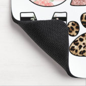 Kat mam Roze Floral en luipaard Paw Muismat (Hoek)