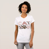 Kat mam Roze Floral en luipaard Paw T-shirt (Voorkant volledig)