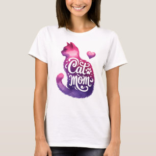 Kat Mam Roze Kitten Kat Lover Mam T-shirt