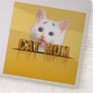 Kat mam shirt   cadeau voor kattenmam   kattenvrou sticker