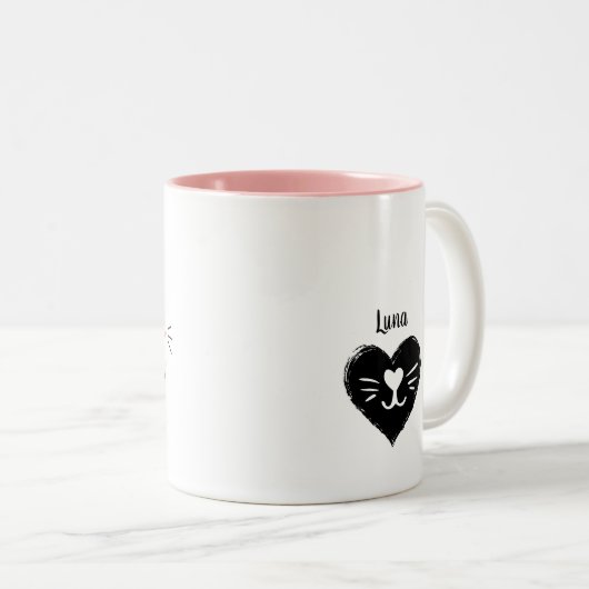 Kat mam Two-Tone Coffee Mok (Voorkant rechts)