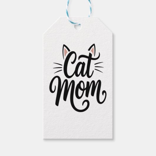 Kat Mam Whiskers en oren Cadeaulabel (Voorkant)