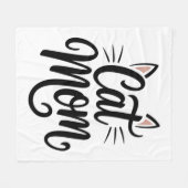 Kat Mam Whiskers en oren Fleece Deken (Voorkant (Horizontaal))