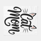 Kat Mam Whiskers en oren Fleece Deken (Voorkant (Horizontaal))