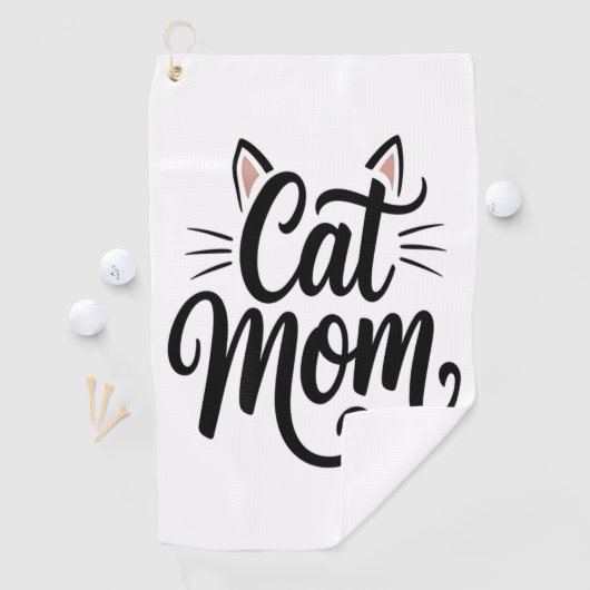 Kat Mam Whiskers en oren Golfhanddoek (Insitu)