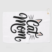 Kat Mam Whiskers en oren Golfhanddoek (Horizontaal)