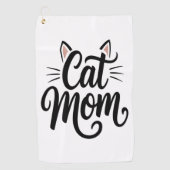 Kat Mam Whiskers en oren Golfhanddoek (Voorkant)
