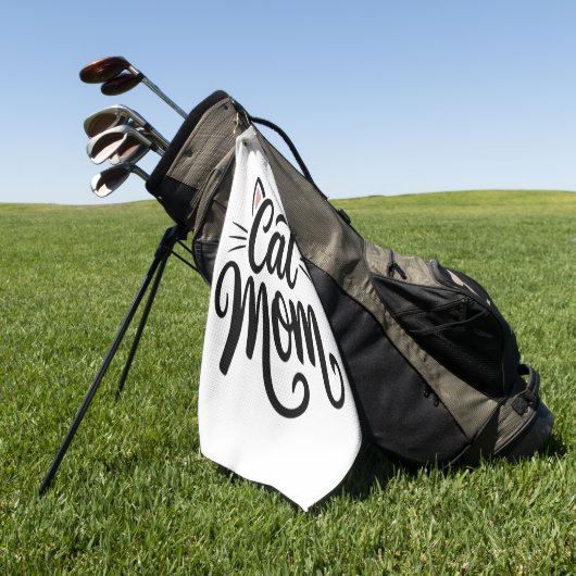 Kat Mam Whiskers en oren Golfhanddoek (Groen)