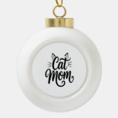 Kat Mam Whiskers en oren Keramische Bal Ornament (Voorkant)