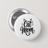 Kat Mam Whiskers en oren Ronde Button 5,7 Cm (Voorkant /achterkant)