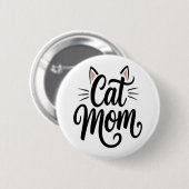 Kat Mam Whiskers en oren Ronde Button 5,7 Cm (Voorkant /achterkant)