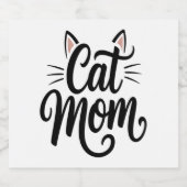 Kat Mam Whiskers en oren Sparkling Wijnetiket (Enkel label)