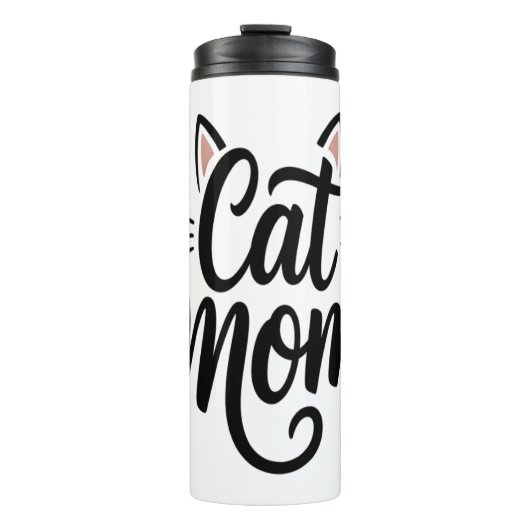 Kat Mam Whiskers en oren Thermosbeker (Voorkant)