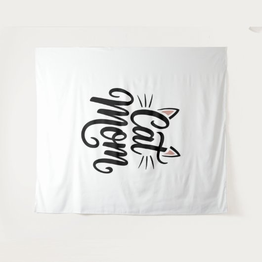 Kat Mam Whiskers en oren Wandkleed (Voorkant (horizontaal))