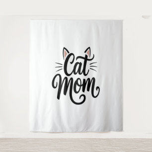 Kat Mam Whiskers en oren Wandkleed