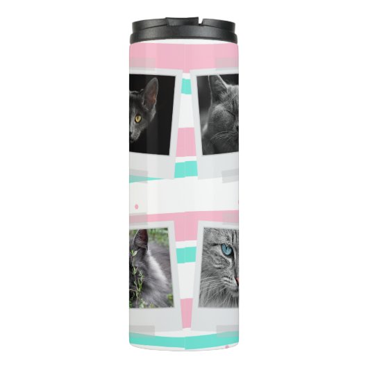 Kat mama aangepaste foto's thermosbeker (Achterkant)